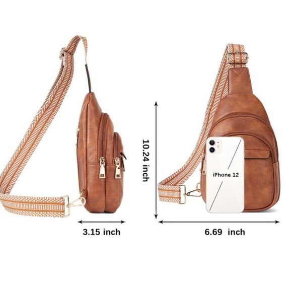 Leather Cross Body Sling Bag - Picture 5 of 7